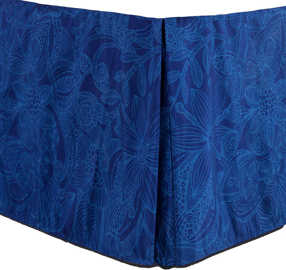 Valentina Flowers/Doodles Microfiber Bed Skirt, Cal King
