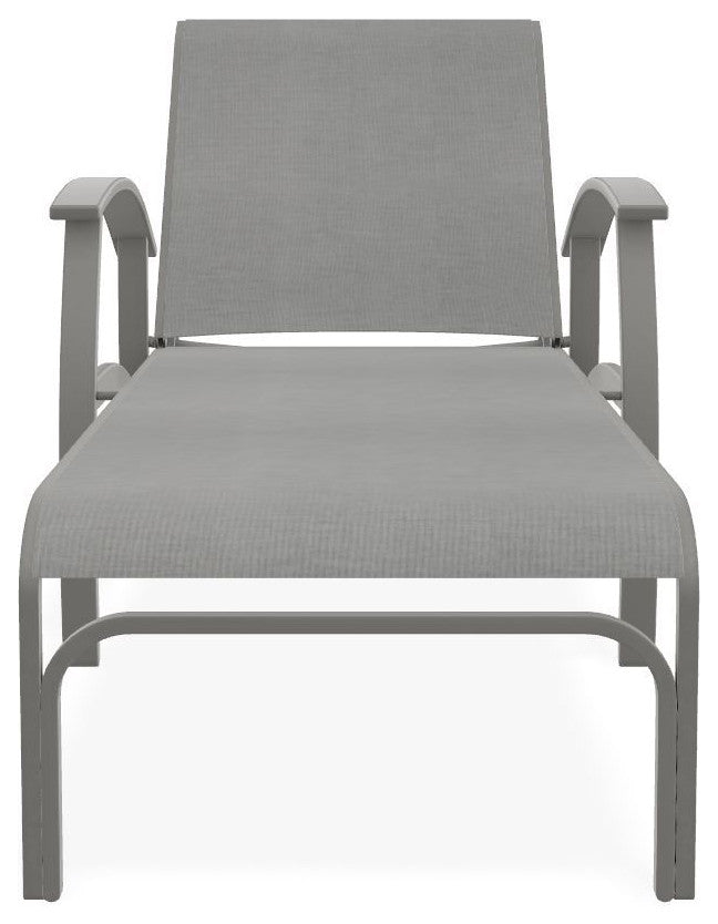 Belle Isle Sling 4-Position Outdoor Chaise Lounge, Alloy/Snow
