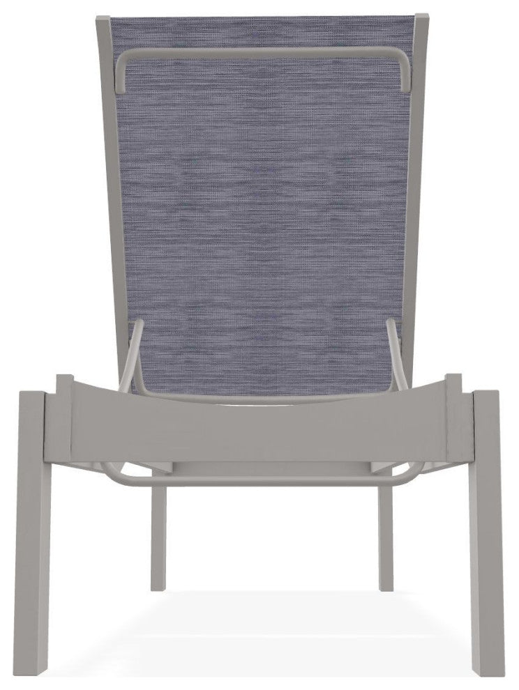 Leeward Sling Stackable Outdoor Chaise Lounge, Brooks/Warm Gray