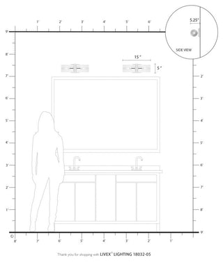 Clarion 2 Light Polished Chrome Vanity Sconce