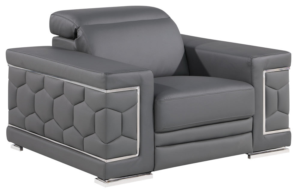 Oliver Genuine Leather, 3-Piece Set, Grey