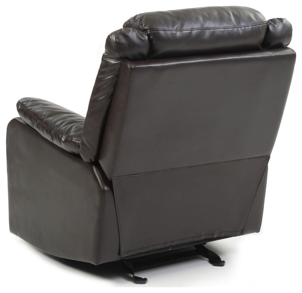 Ward Dark Brown Reclining Accent Chair With Pillow Top Arm