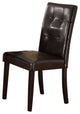 Faux Leather Dining Side Chair In Pine, Set Of 2, Dark Brown