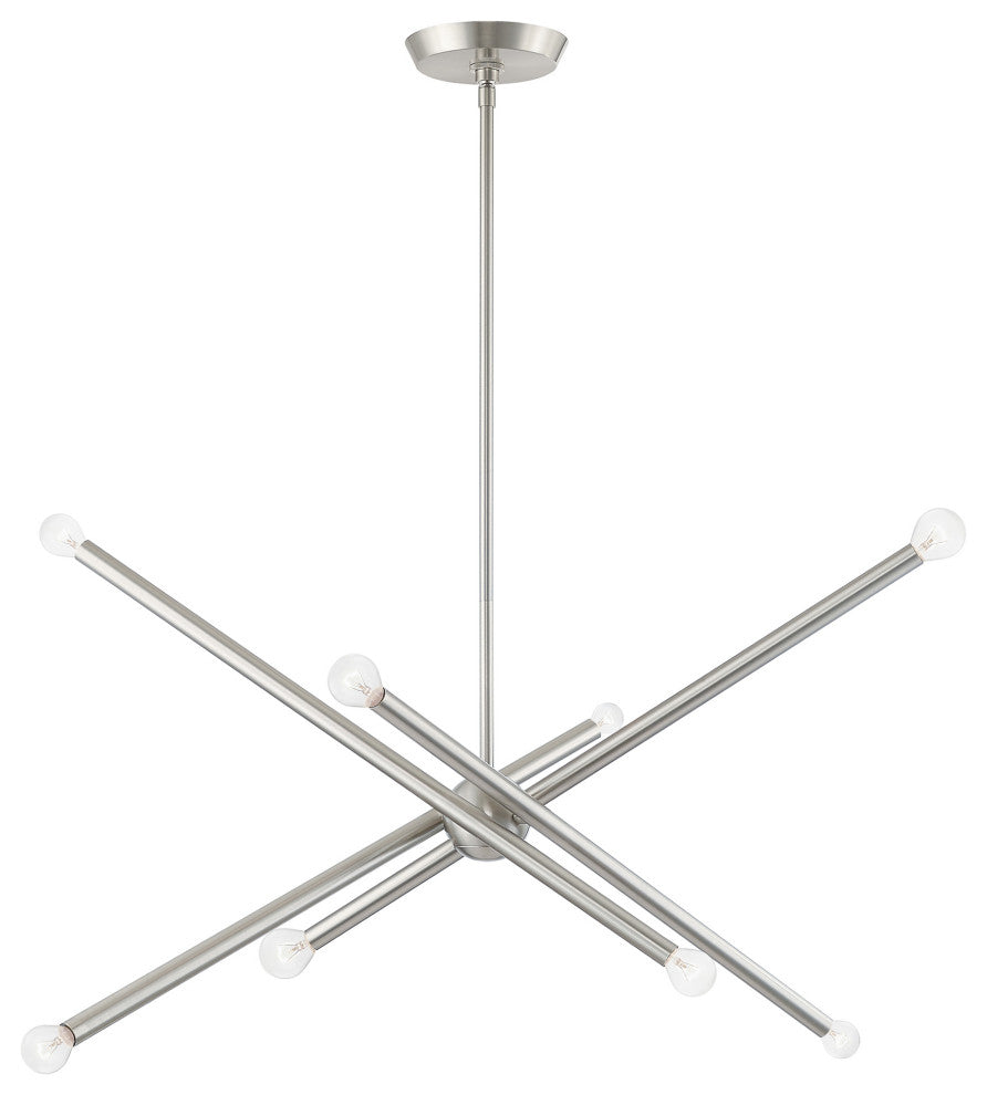 Livex Lighting Soho 8 Light Brushed Nickel Linear Chandelier