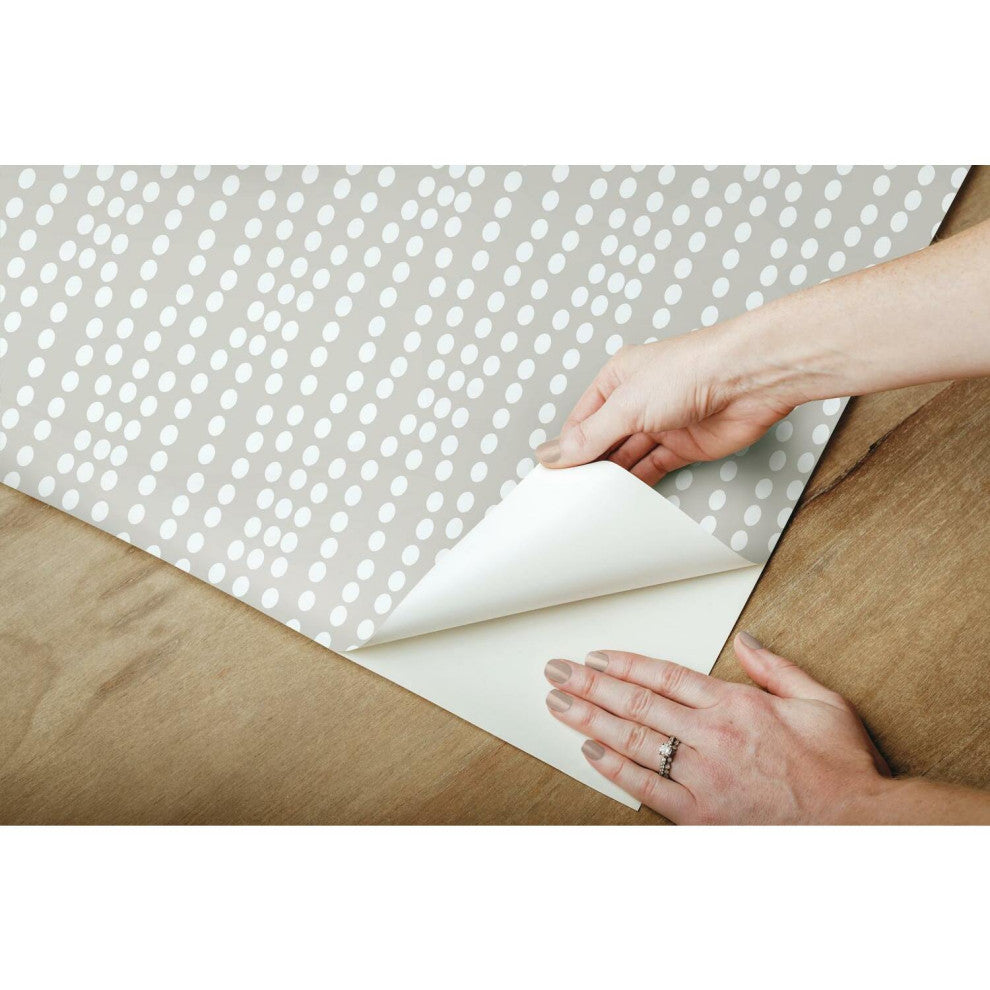 Taupe & White Strands Peel & Stick Wallpaper