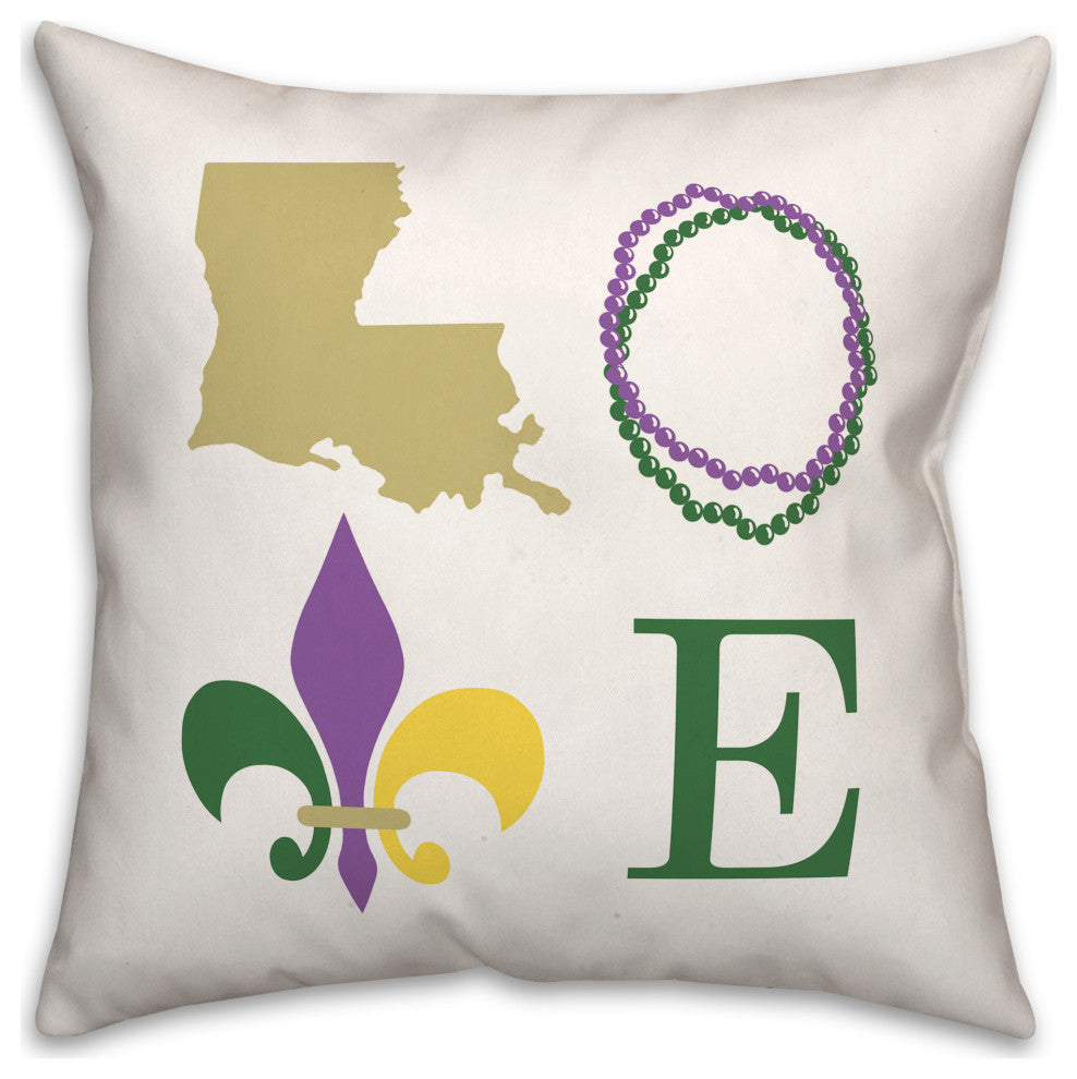 Louisiana Love 18x18 Spun Poly Pillow