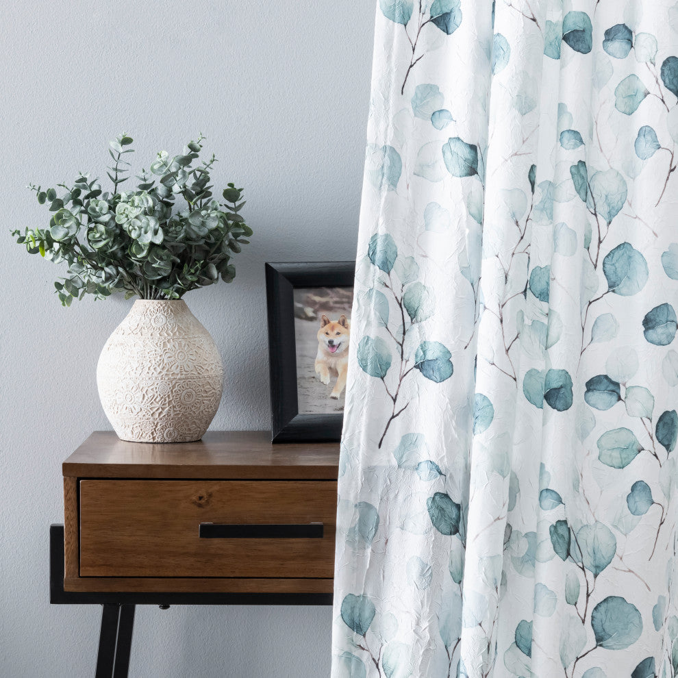 Eucalyptus Crushed Taffeta Tailored Panel, Spa, 48" X 84"