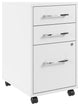 Hustle 3 Drawer Mobile File Cabinet in White - Engineered Wood