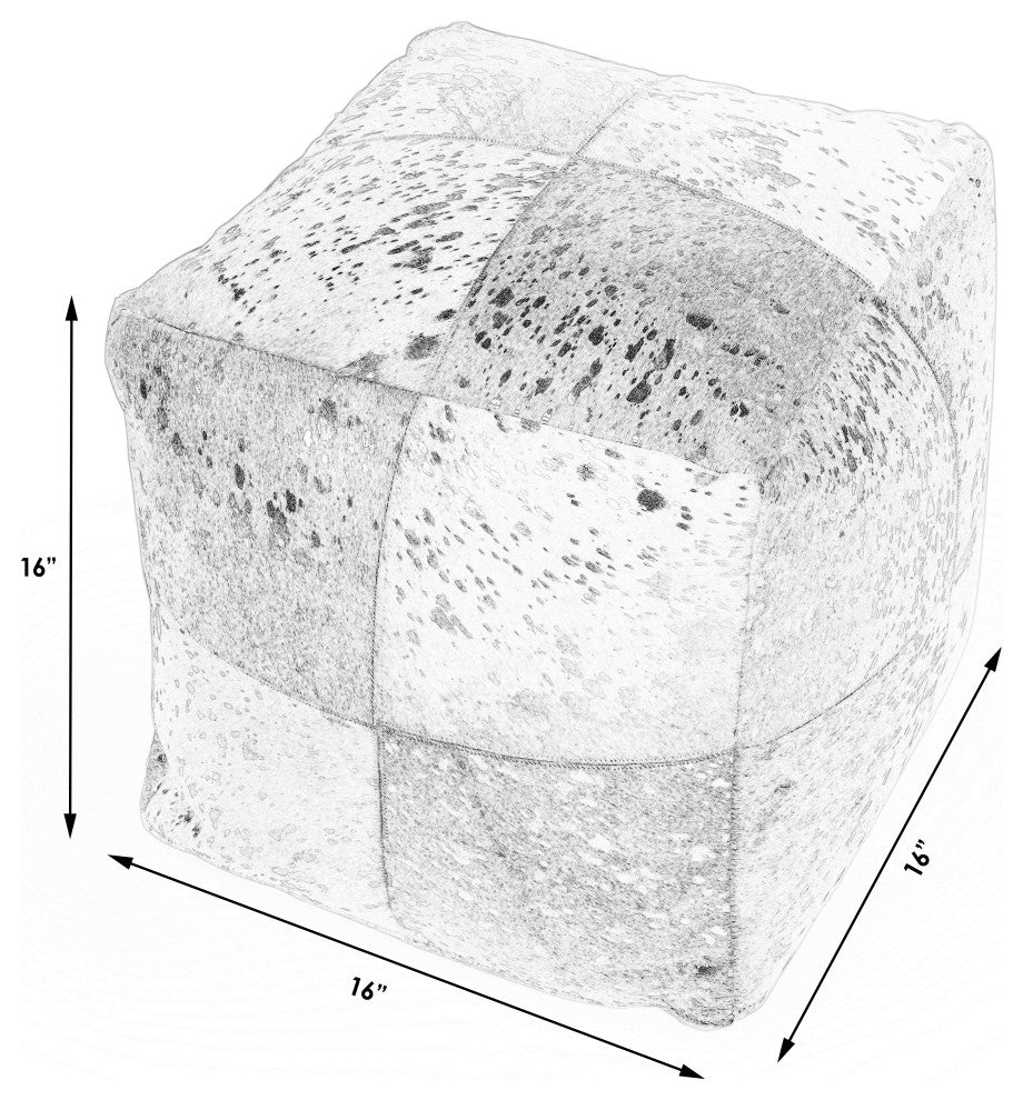 Butler Victorian Hair on Hide With Gold Spots Pouffe