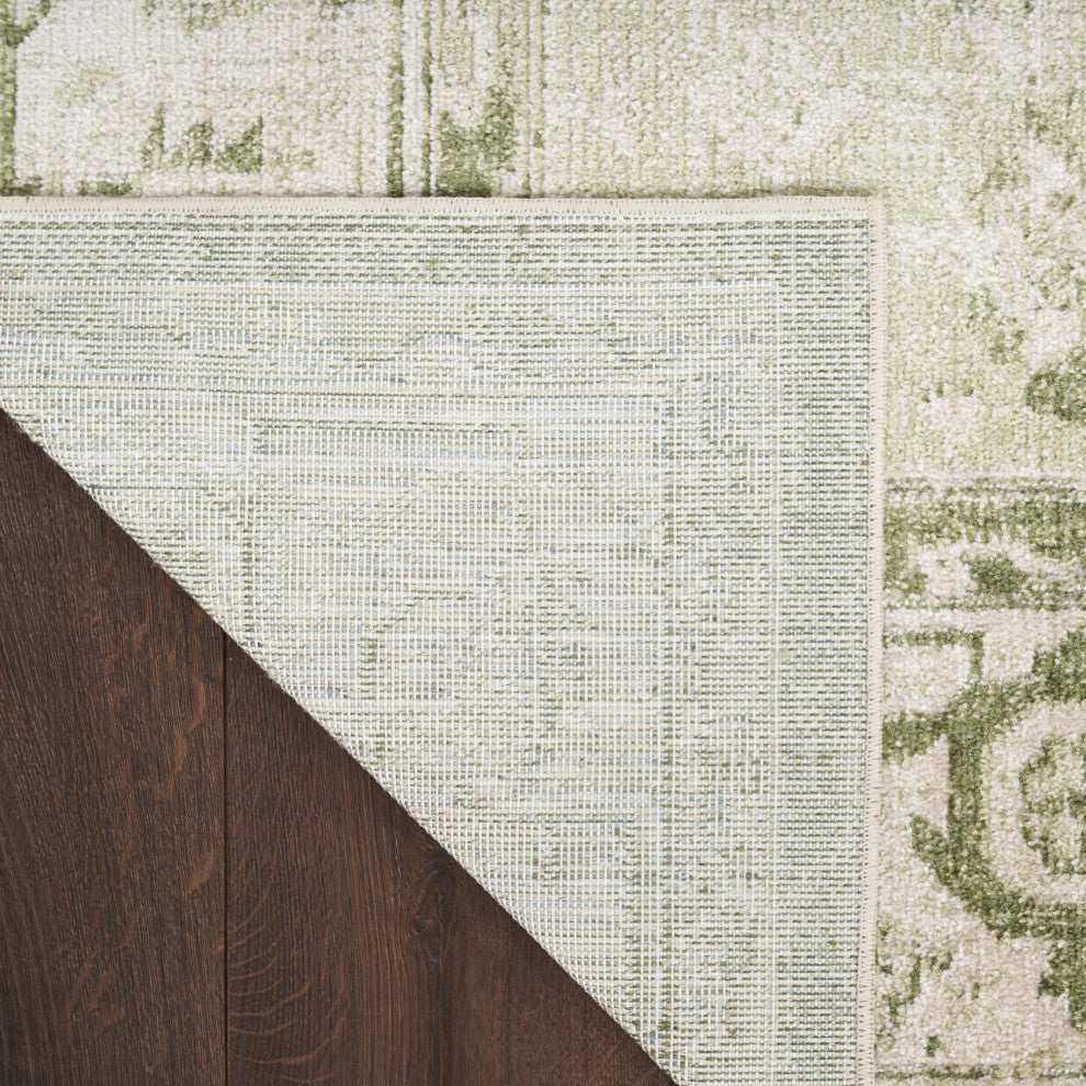 Nourison Astra Machine Washable 4' x 6' Ivory Green Vintage Indoor Rug