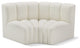 Arc Vegan Leather Upholstered 2-Pc. Inward Curved Modular Sectional, Cream