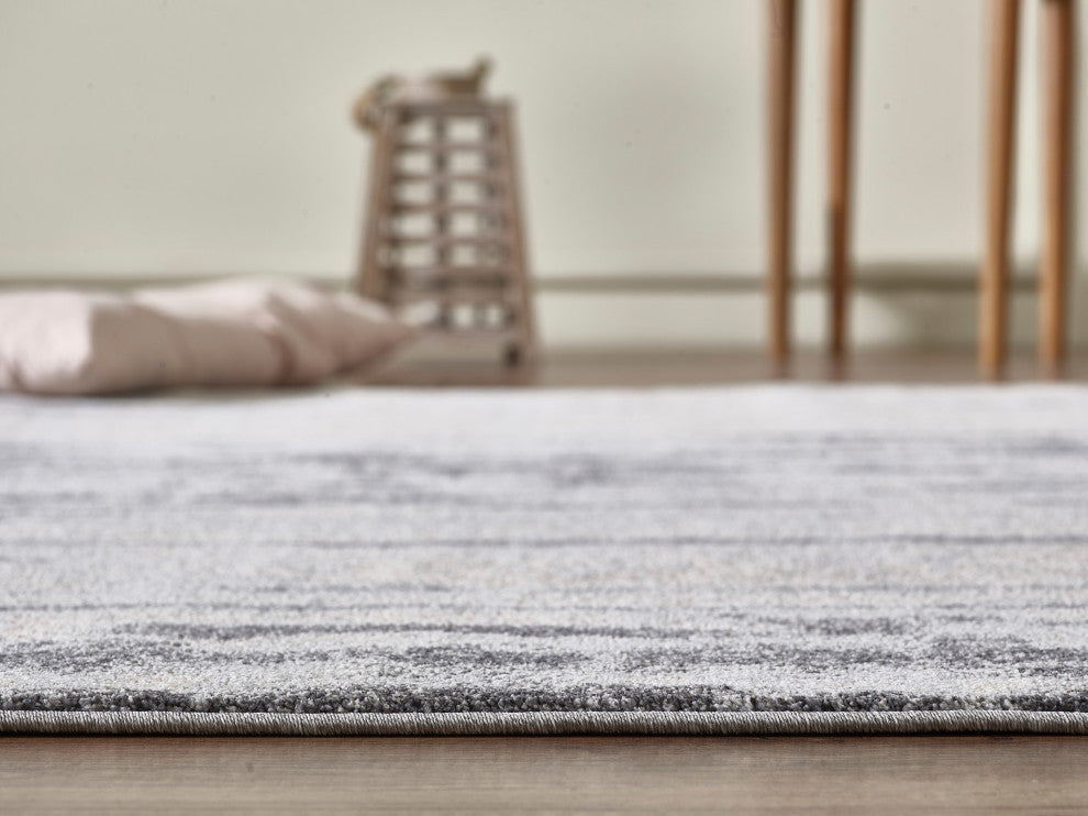 Abani Quartz QRZ110A Grey Beige Contemporary Distressed Area Rug