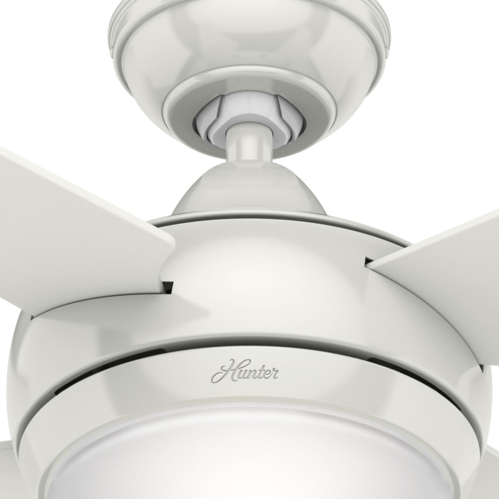 Hunter Fan Company Sonic Ceiling Fan With Light and Handheld Remote, White