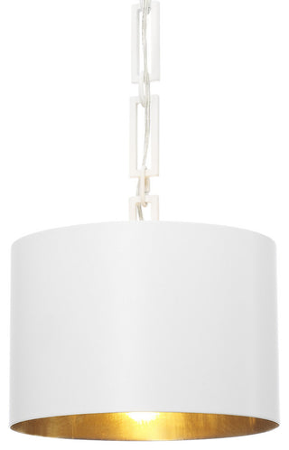 Brian Patrick Flynn for Crystorama Alston 1-Light Matte Black Mini Chandelier, Matte White + Antique Gold, 12'' W X 10'' H