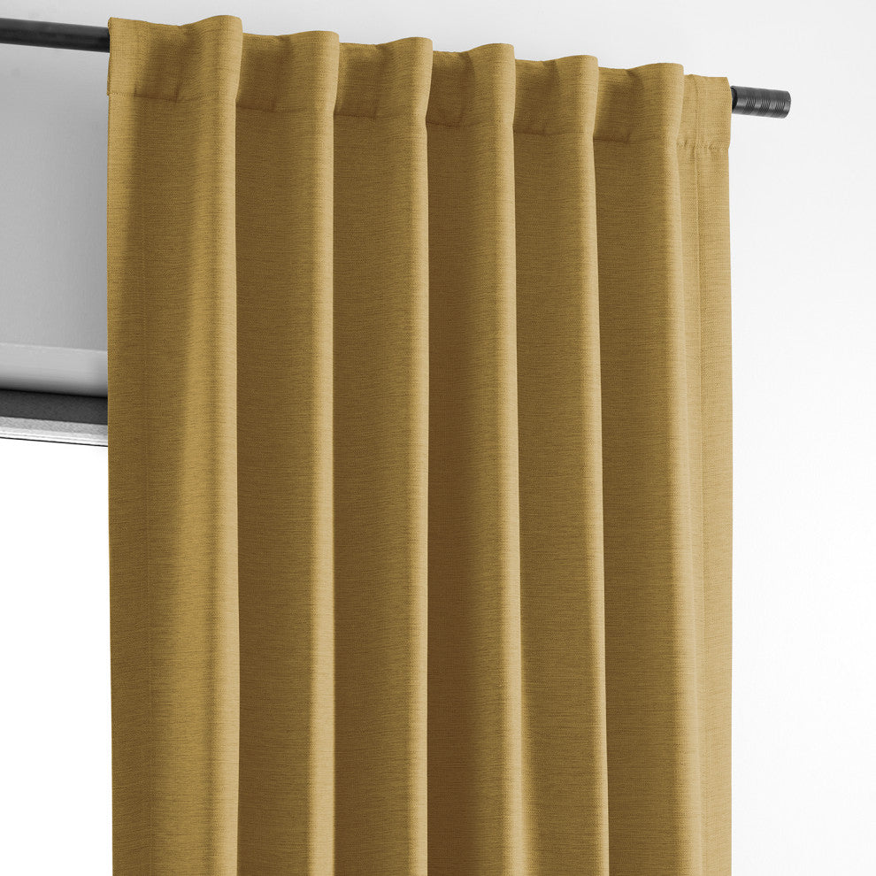 Bellino Blackout Room Darkening Curtain Single Panel, Trinket Gold, 50"x96"