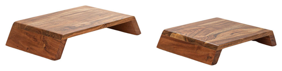 Acacia Wood Nesting Pedestals Natural, Set of 2