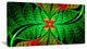 Fractal Green Leaf Design, Abstract Canvas Art Print, 32x16