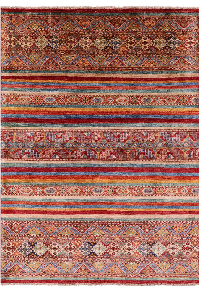 4' 10" X 6' 8" Khorjin Super Kazak Handmade Rug - Q12611