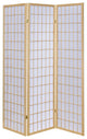 3-Panel Folding Screen, Natural and White