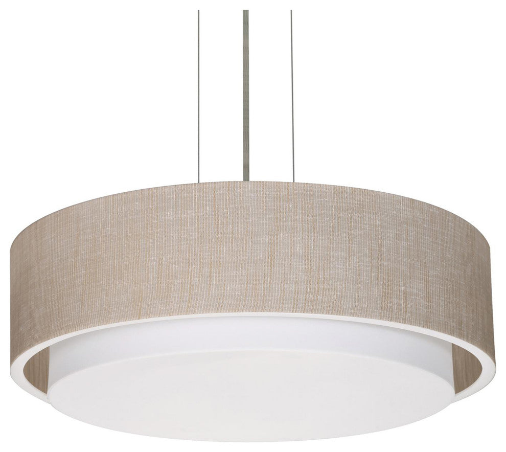 Sanibel LED Pendant, Satin Nickel Finish, Jute, 16"