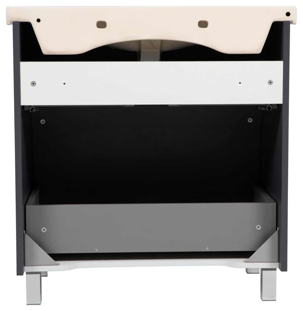Bathroom Vanity Elit Graphite Gloss 28" No Mirror