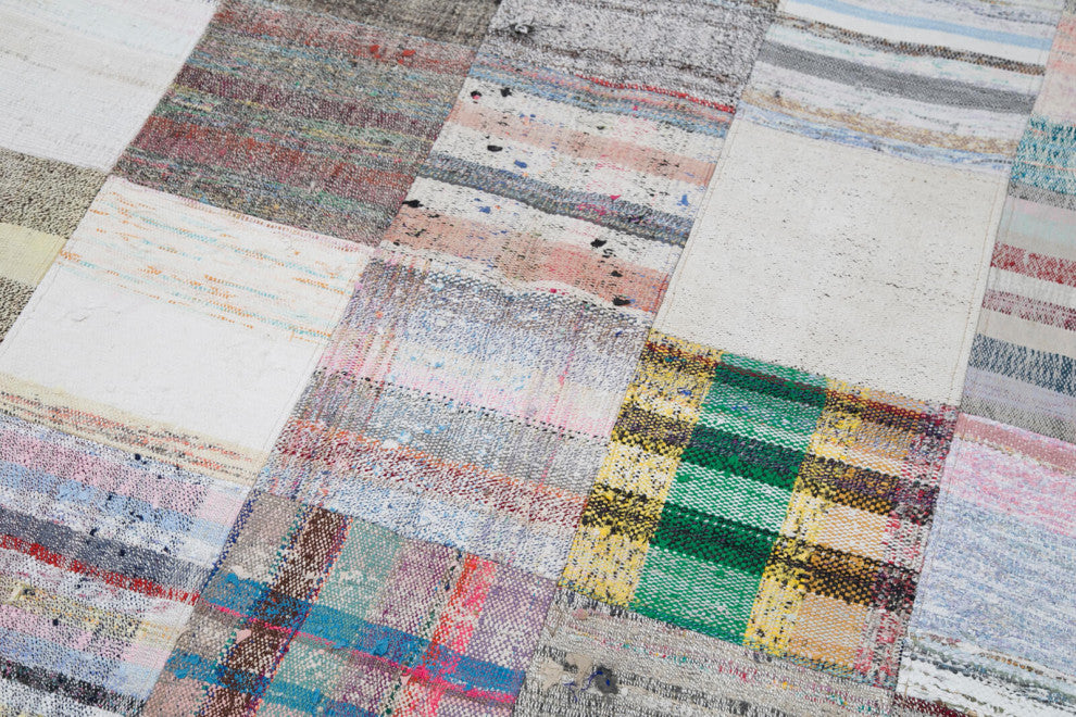 Rug N Carpet - Handmade Anatolian 7' 0'' x 9' 11'' Rustic Patchwork Kilim Rug