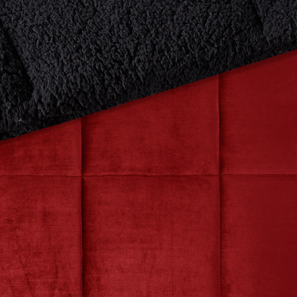 Woolrich Alton Plush to Sherpa Winter Comforter Set, Red, King