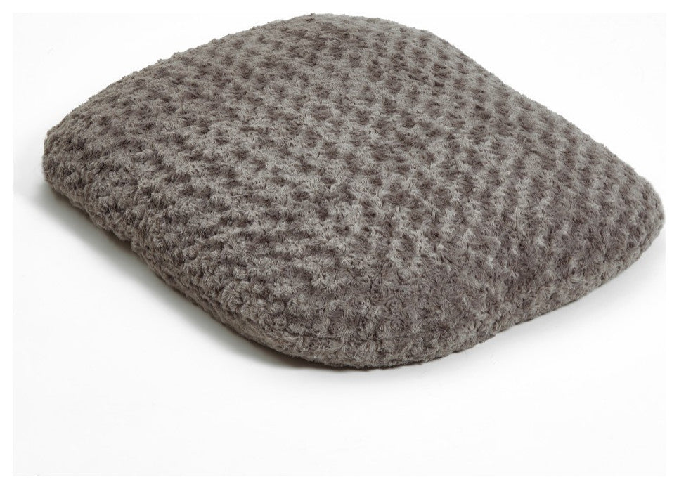Gray 3'x4' Lux Faux Fur Oval Pet Bed