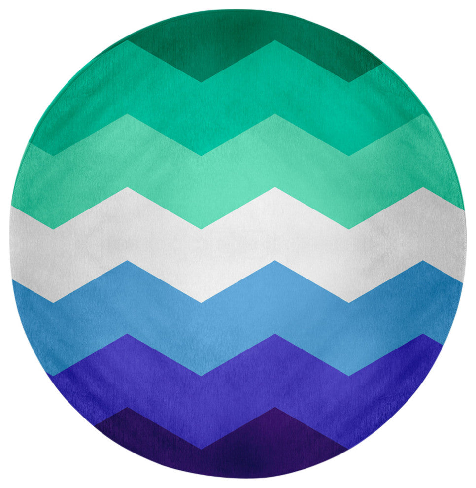 Gay Chevron Chenille Rug, Gay Chevron, 5' Round