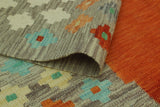 Sangat Kilim Gianni Rust/Gray Rug, 3'9x6'4