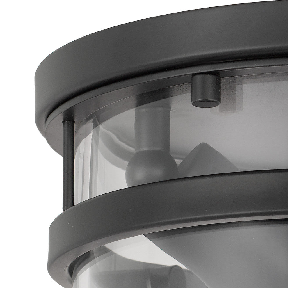 Kenmore 1-Light Black Finish Flush Mount 9.88"x9.88"x5"