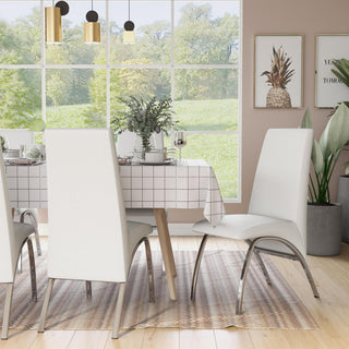 Furniture of America Duell White Faux Leather Dining Chair (Set of 2)