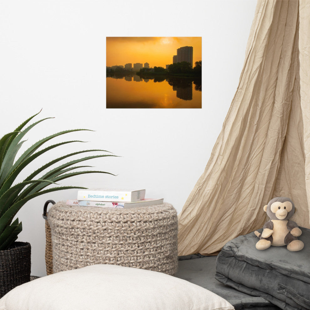 Wilmington at Sunrise Urban Landscape Photo Unframed Wall Art Print, 12" X 16"