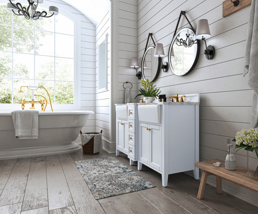 Adeline Vanity Set, White, 60", Double Sink