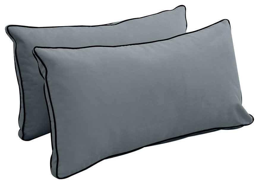 STYLE V2 Full Velvet ContrastPipe Indoor Daybed Bolster Pillow |COVER ONLY|AD347
