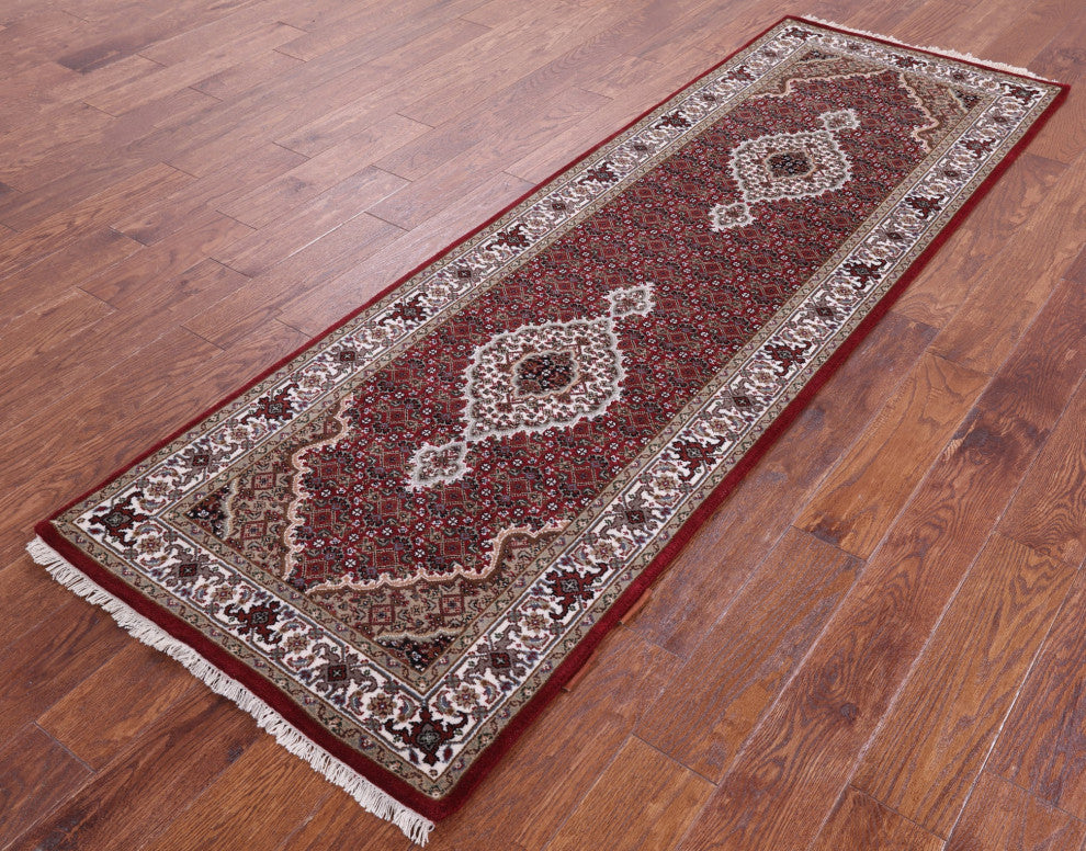 Persian Tabriz Handmade Wool & Silk Runner Rug 2' 8" X 8' 1" - Q13031