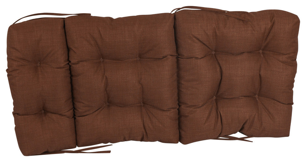 22"X45" Spun Polyester Solid Outdoor Tufted Chair Cushion, Cocoa