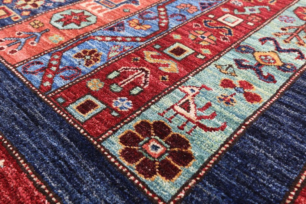 5' 2" X 6' 9" Shall Persian Gabbeh Hand Knotted Wool Rug Q5022