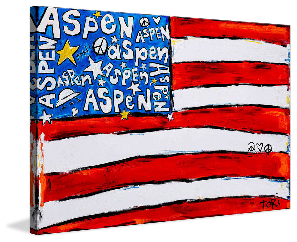 "Aspen Flag" Painting Print on Canvas by Tori Campisi