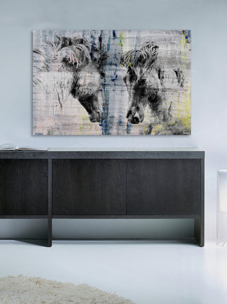 "Facing Horses" Painting Print on Wrapped Canvas, 30"x20"