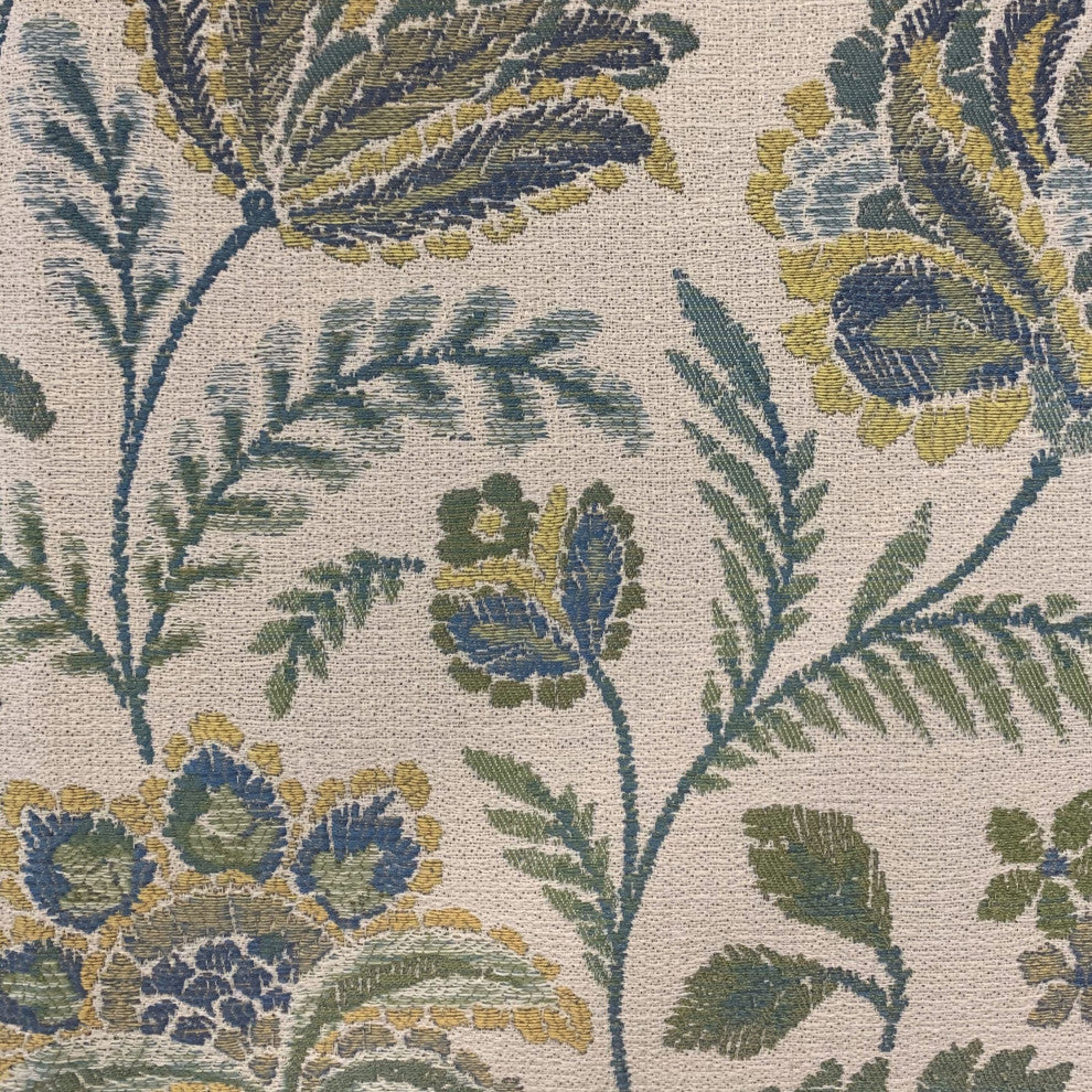 Plutus Blue Amazonian Floral Luxury Throw Pillow, 16"x16"
