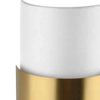 Silva Collection Two-Light Brushed Nickel White Linen Shade Wall Sconce, Brushed Bronze