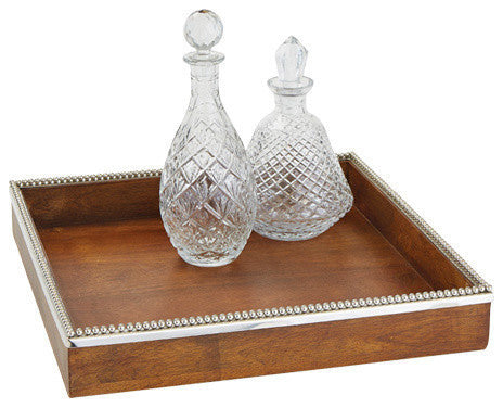 Bead Lined Wood Tray