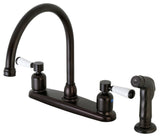 8" Centerset Kitchen Faucet, Sprayer, Oil Rubbed Bronze