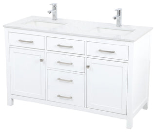 54" Double Bathroom Vanity, White