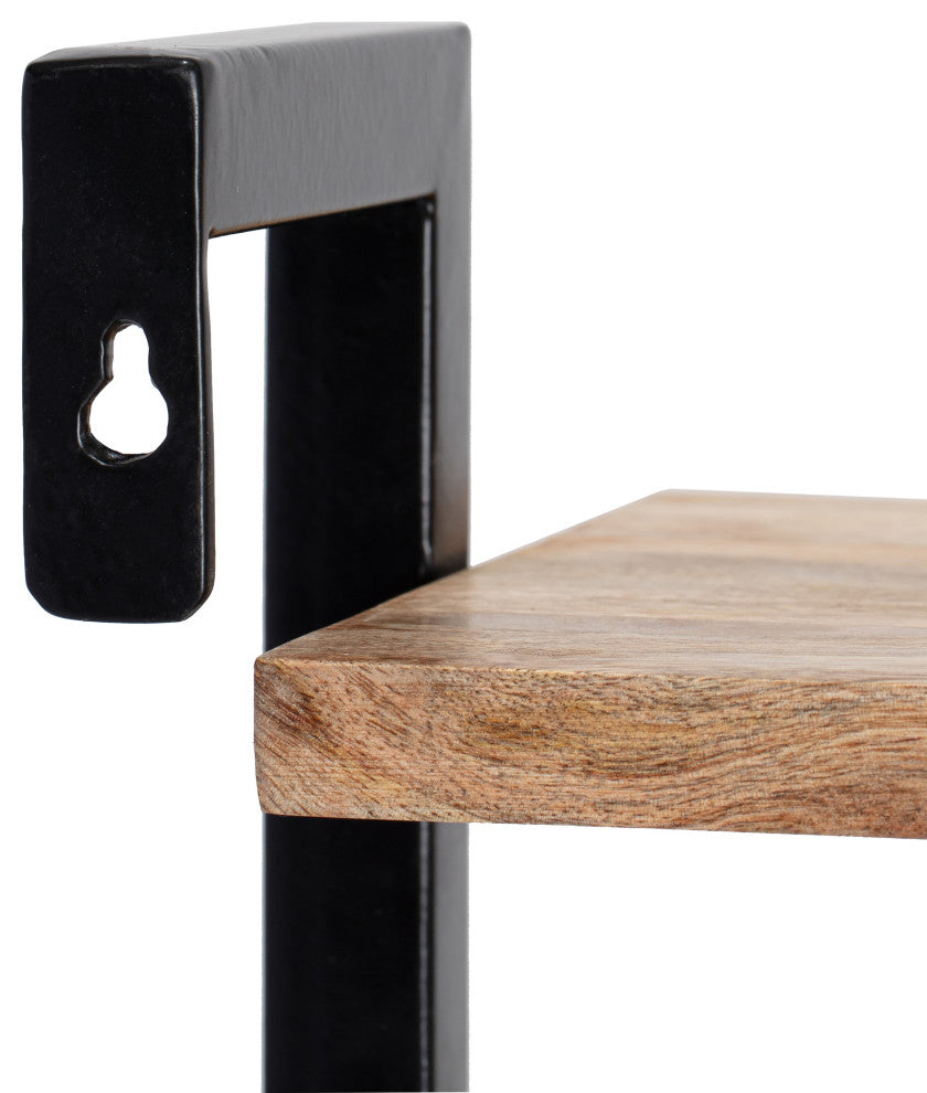 Phantom Wall Mounted Shelf, Natural/Black