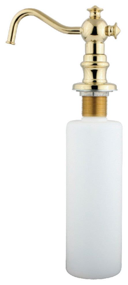 Kingston Brass Curved Nozzle Metal Soap Dispenser, Polished Brass