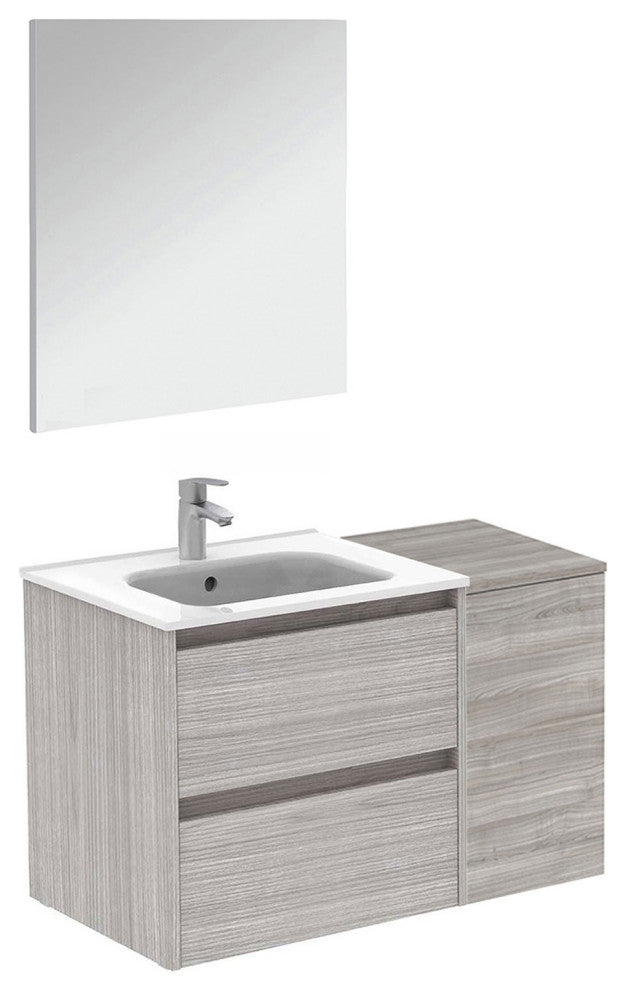 36" Vanity Set with Mirror and Sink Sansa by Royo, Sandy Grey, 36"
