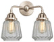 288-2W-SN-G142 Chatham 2 Light 14" Bath Vanity Light, Brushed Satin Nickel