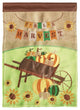 Outdoor Flag Double Applique  Fall Harvest Cart Burlap Garden